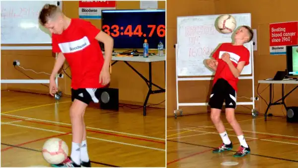 Video: Aspiring teenage footballer breaks Maradona 7 world record